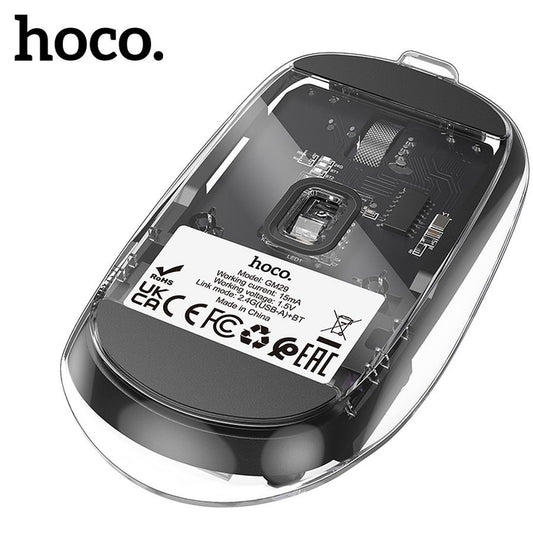 Mouse Wireless HOCO GM29, 1600DPI, BT / Wi-Fi, Nero
