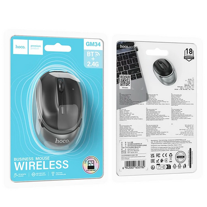 Mouse Wireless HOCO GM34, 1600DPI, BT / Wi-Fi, Nero