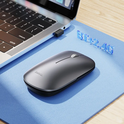 Mouse Wireless HOCO GM43, 1600DPI, BT / Wi-Fi, Grigio