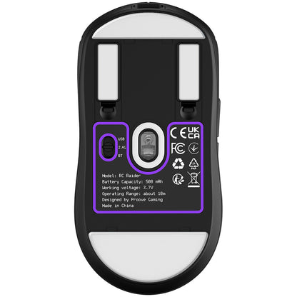 Mouse Wireless Proove RC Raider 8K, 800DPI - 32000DPI, BT / Wi-Fi / Cablato, Nero WMRR00122001