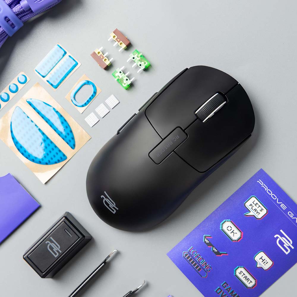 Mouse Wireless Proove RC Raider 8K, 800DPI - 32000DPI, BT / Wi-Fi / Cablato, Nero WMRR00122001