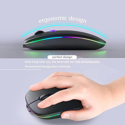 Mouse Wireless Techsuit M1, RGB, 1600DPI, BT / Wi-Fi, Nero