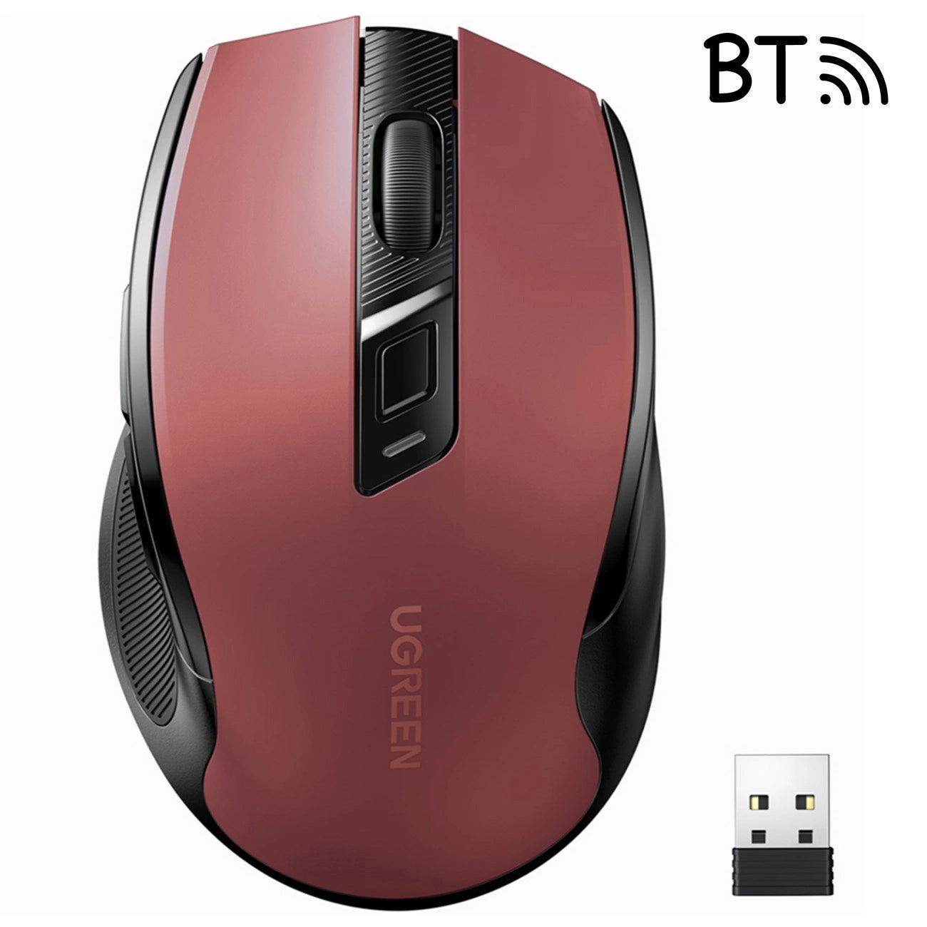 Mouse Wireless UGREEN MU006, 4000DPI, Rosso