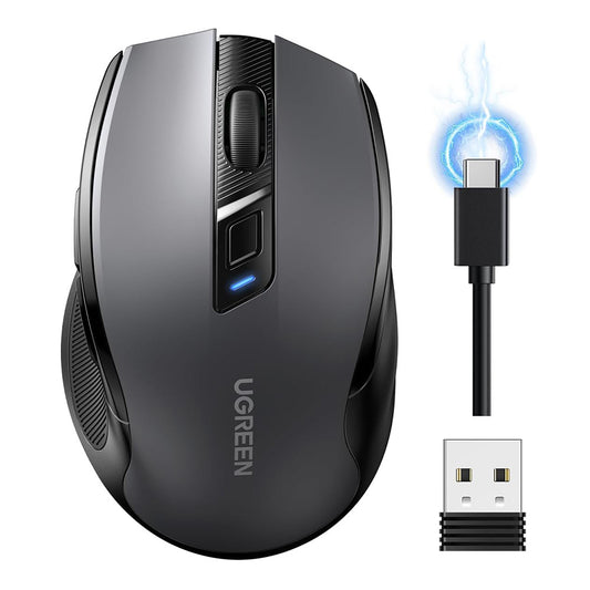 Mouse Wireless UGREEN MU006S (85082), 4000DPI, BT / Wi-Fi, Grigio