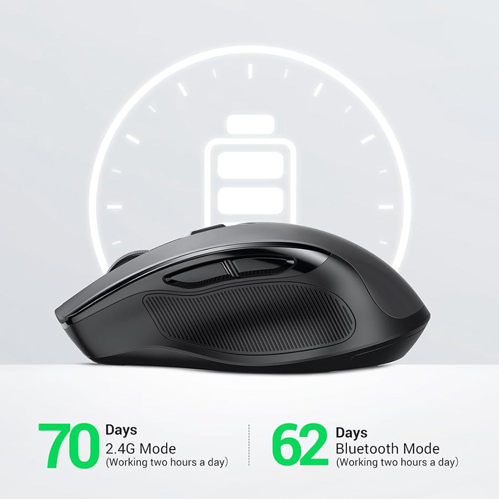 Mouse Wireless UGREEN MU006S (85082), 4000DPI, BT / Wi-Fi, Grigio