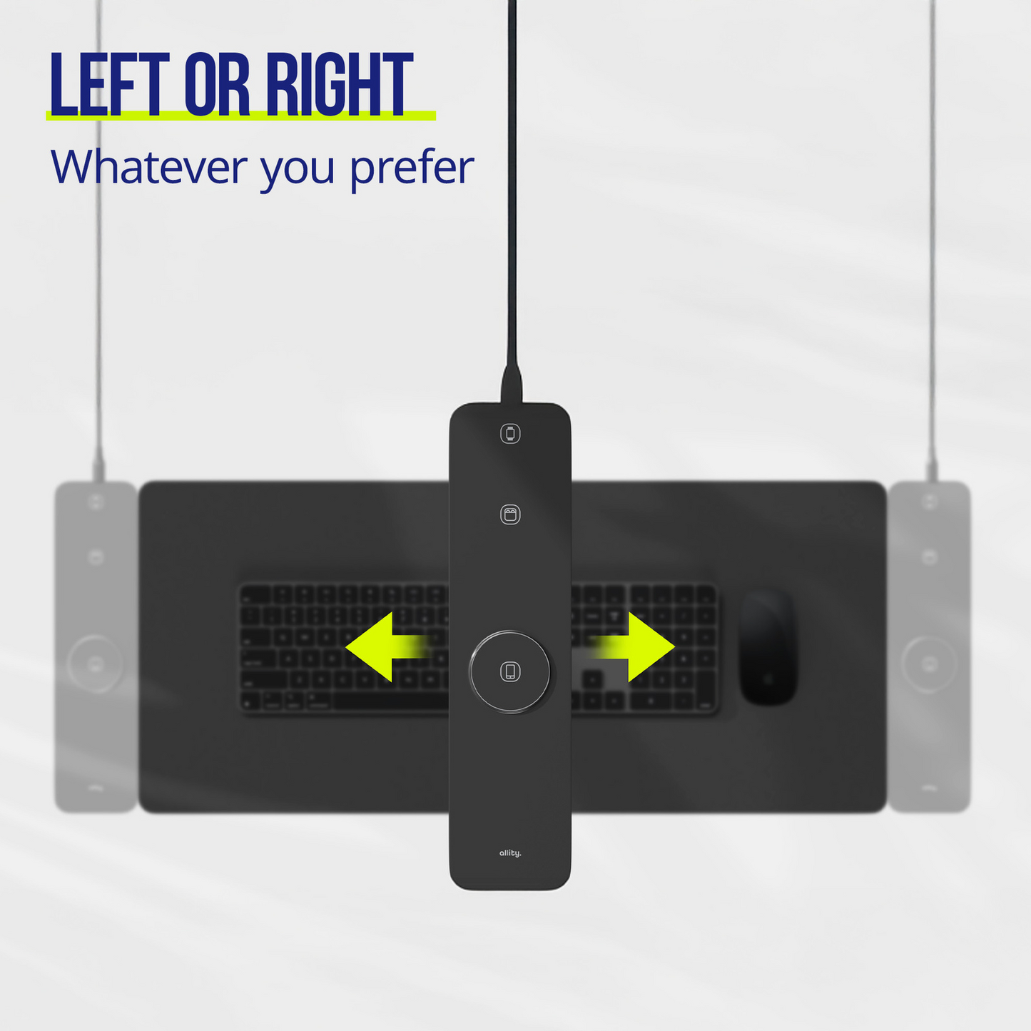 MousePad Allity. ALP-100 4in1 con Ricarica Wireless per Telefono / Orologio / Cuffie, Nero