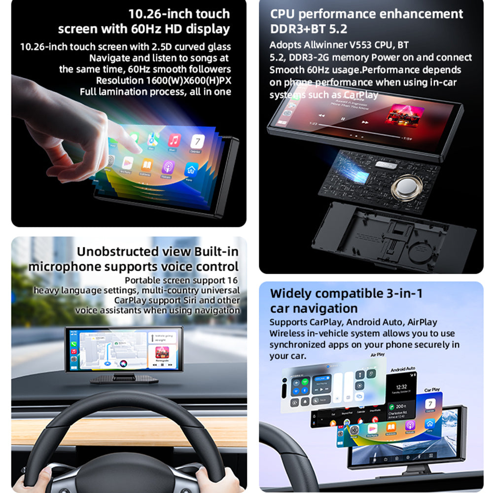 Navigazione Auto Yesido KM19, Wi-Fi, 10.26 pollici