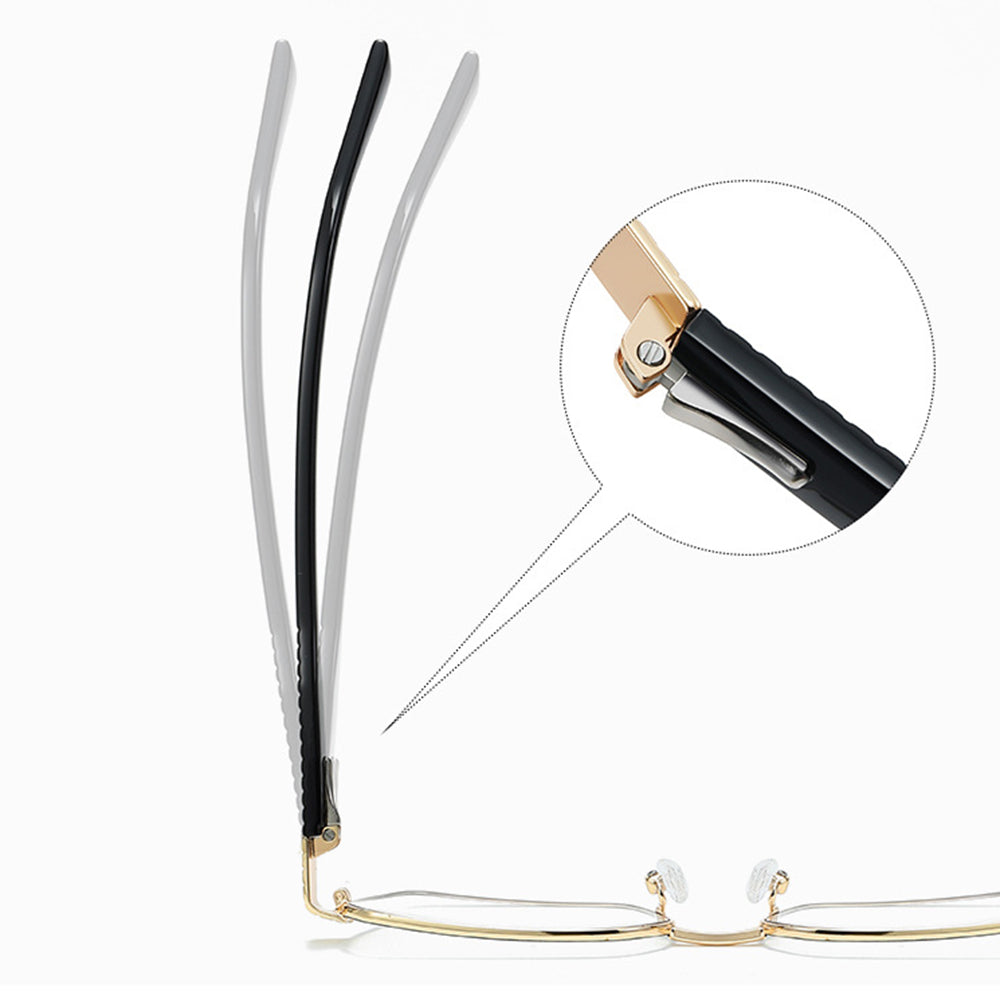 Techsuit 3161 Women's Computer Glasses, Anti-Blue Light, Black Gold