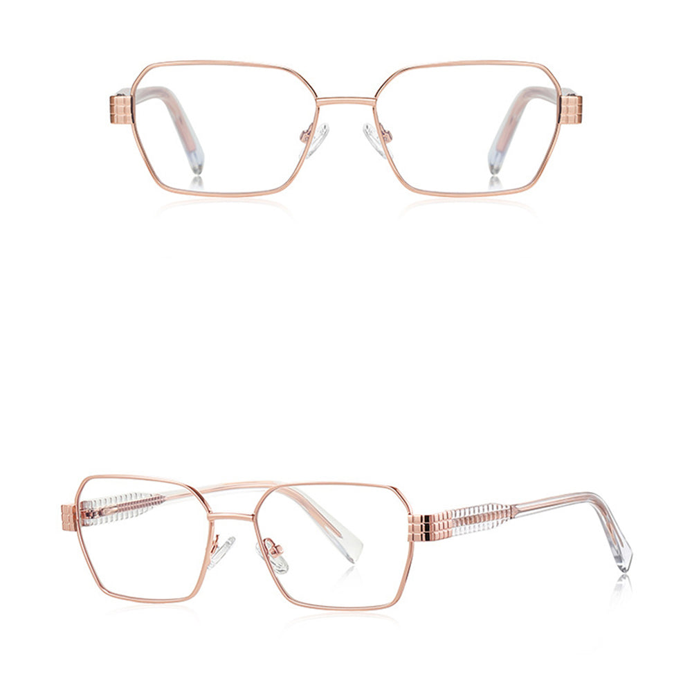 Techsuit 3161 Women's Computer Glasses, Anti-Blue Light, Pink Gold