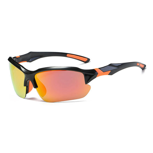 Occhiali da Ciclismo Unisex Techsuit 9301, Protezione UV, Neri Arancioni