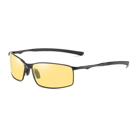 Occhiali da Sole Uomo Techsuit 559, Polarizzati, Protezione UV, Neri Gialli