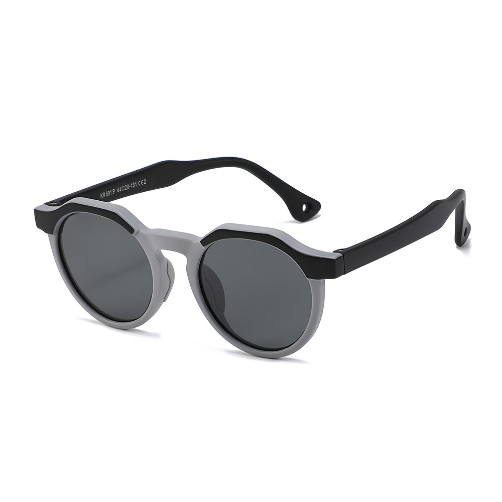 Occhiali da Sole Bambini Techsuit 601, Polarizzati, Protezione UV, Nero Grigio