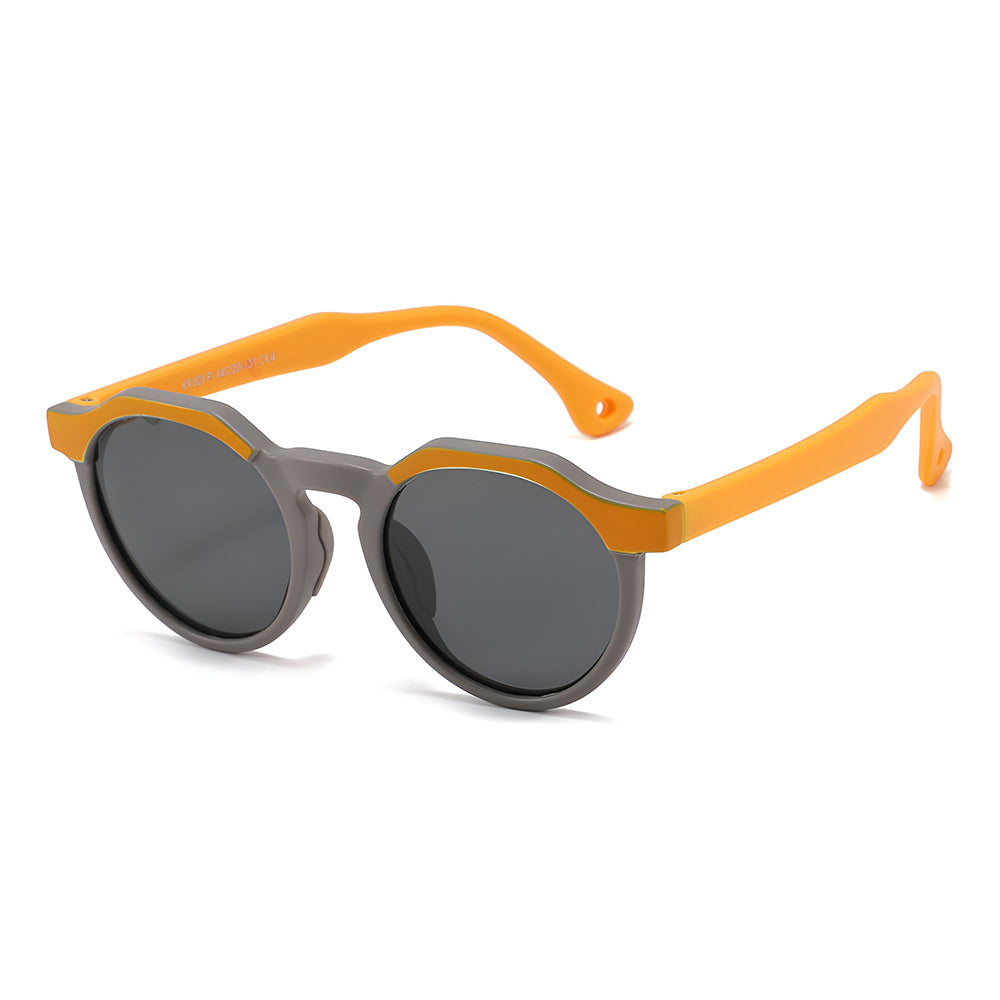 Occhiali da Sole Bambini Techsuit 601, Polarizzati, Protezione UV, Arancione Grigio