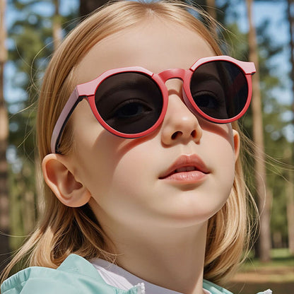 Occhiali da Sole per Bambini Techsuit 601, Polarizzati, Protezione UV, Rosa Rossi
