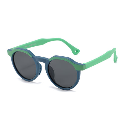 Occhiali da Sole per Bambini Techsuit 601, Polarizzati, Protezione UV, Verde Blu