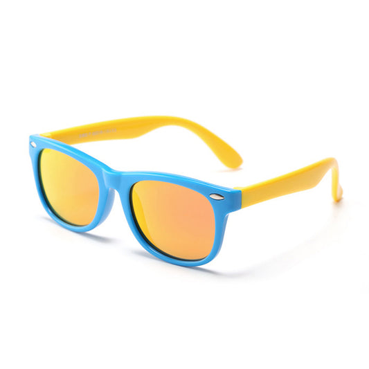Occhiali da Sole Bambini Techsuit D802, Polarizzati, Protezione UV, Blu Gialli Arancioni