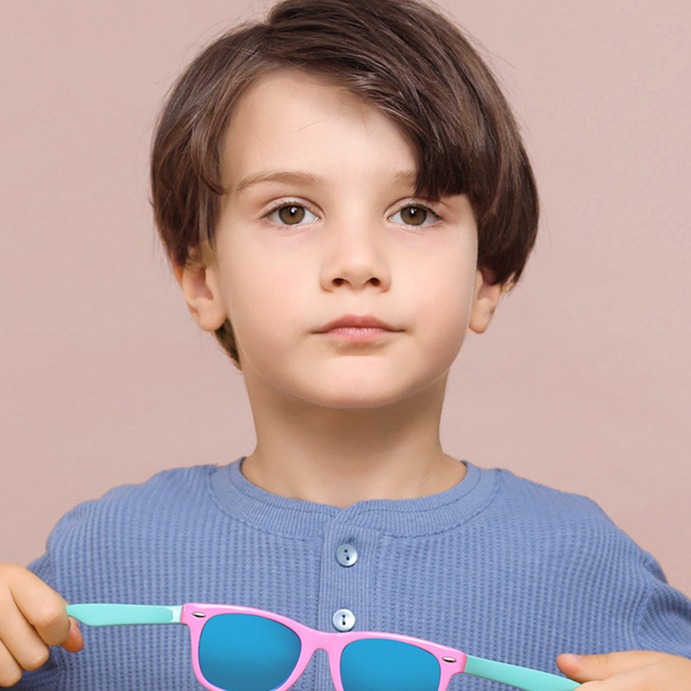 Occhiali da Sole Bambini Techsuit D802, Polarizzati, Protezione UV, Blu Gialli Arancioni
