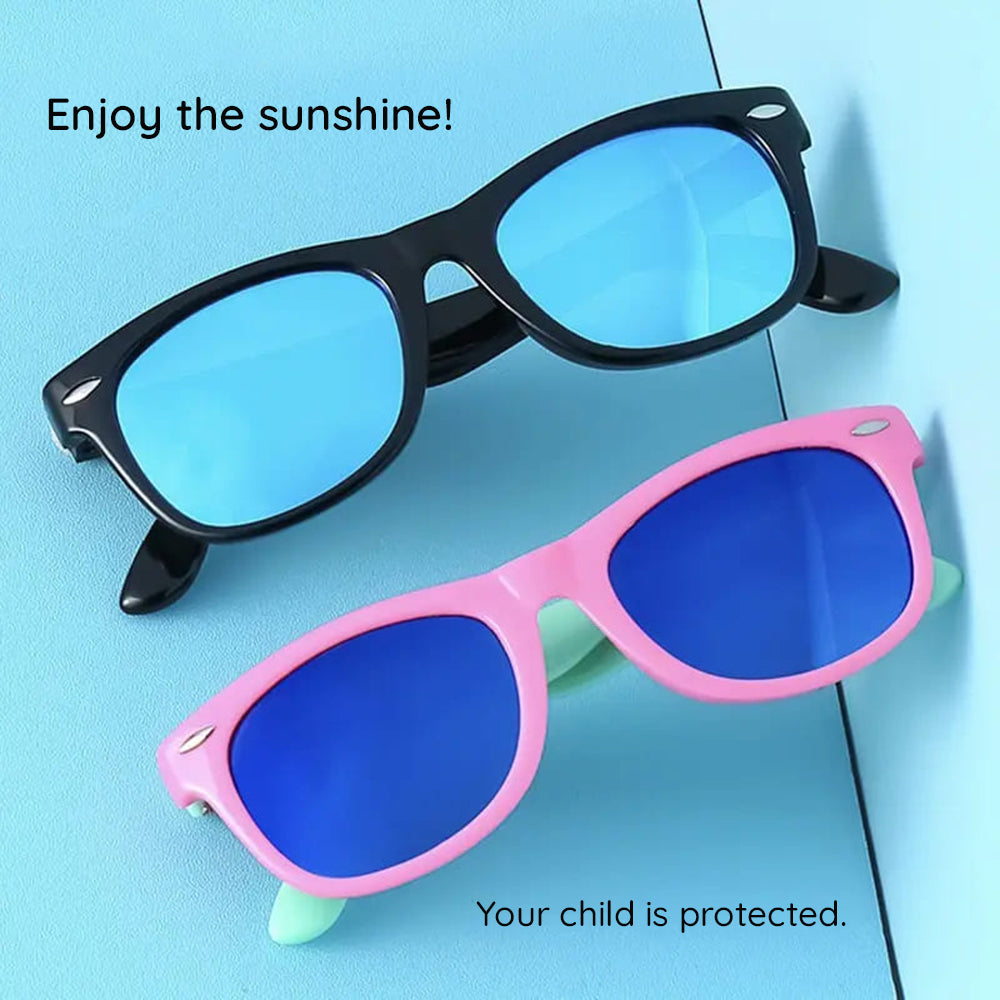 Occhiali da Sole Bambini Techsuit D802, Polarizzati, Protezione UV, Blu Gialli Arancioni