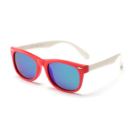 Occhiali da Sole per Bambini Techsuit D802, Polarizzati, Protezione UV, Rossi Bianchi Verdi
