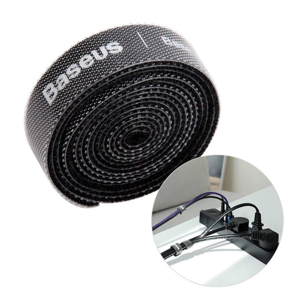 Organizzatore Cavi Baseus Circle, Velcro, 1m, Nero ACMGT-E01