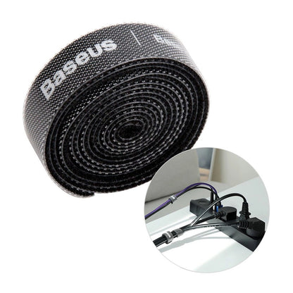 Organizzatore Cavi Baseus Circle, Velcro, 1m, Nero ACMGT-E01