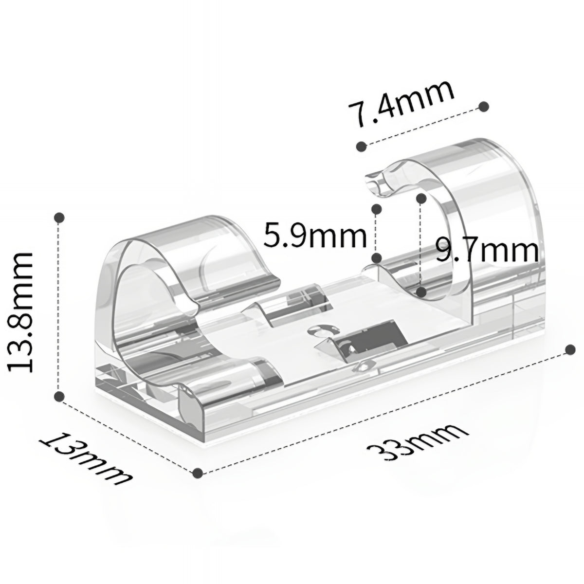 Organizzatore Cavi CableCreation CT1001, Set 50 pezzi, Trasparente