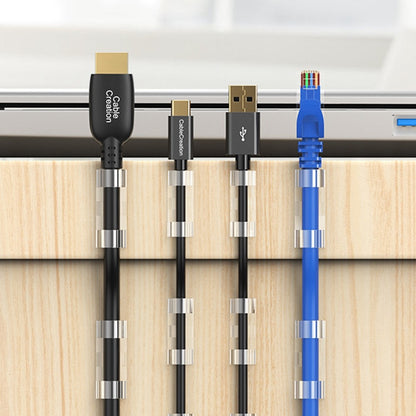 Organizzatore Cavi CableCreation CT1001, Set 50 pezzi, Trasparente