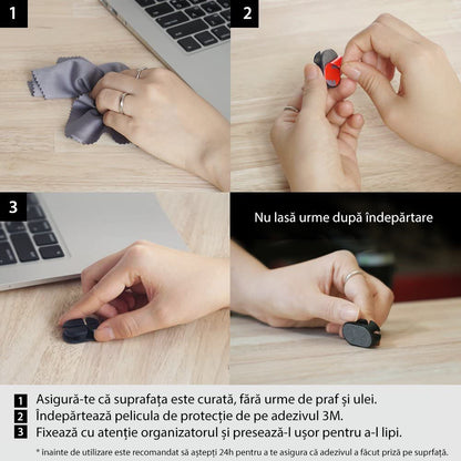 Organizzatore Cavi Ringke, Set 6 pezzi, Nero