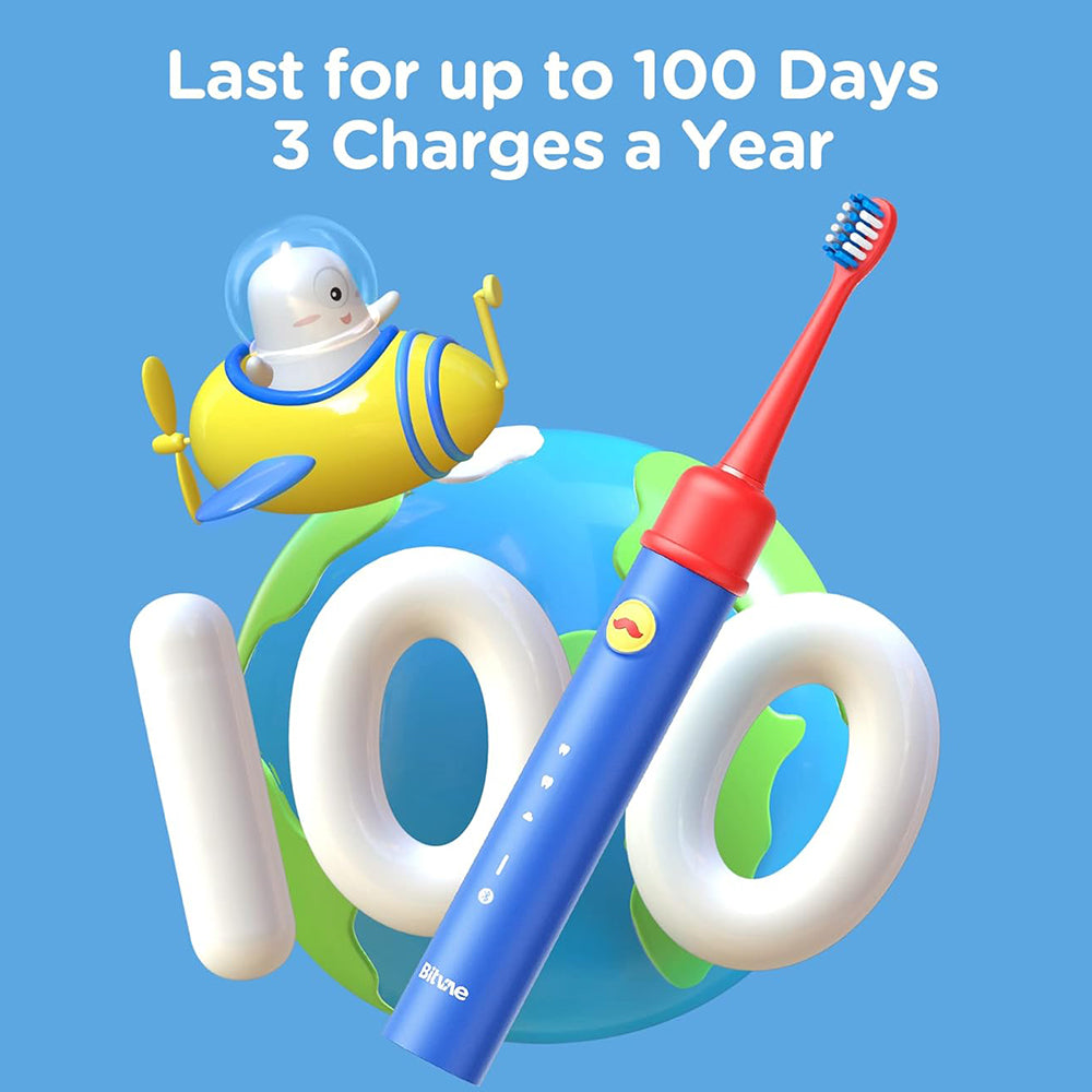 Spazzolino Elettrico per Bambini Bitvae BVK7S, Blu Rosso