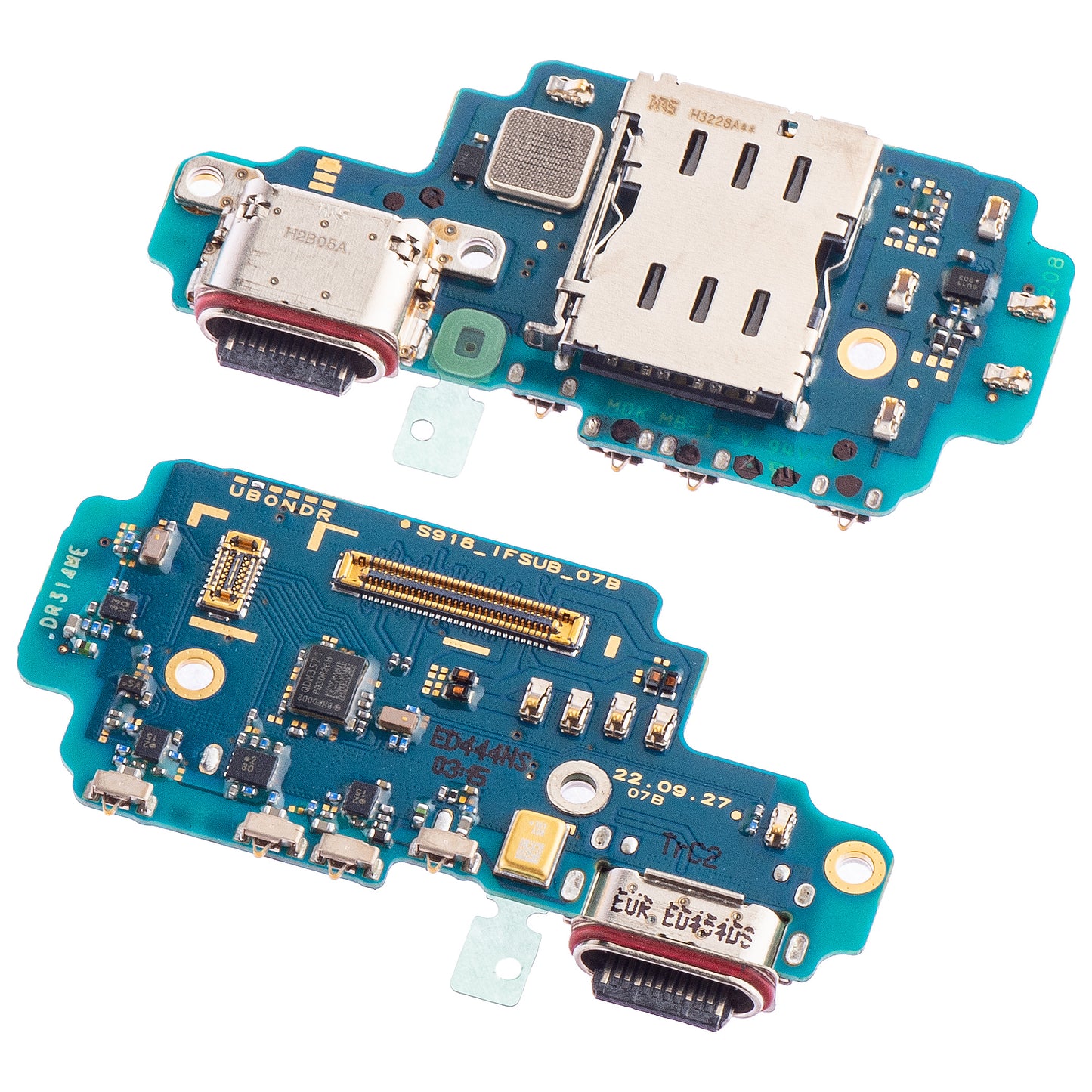 Scheda con Connettore di Ricarica - Microfono - Modulo Lettore SIM Samsung Galaxy S23 Ultra S918, Swap GH96-15621A