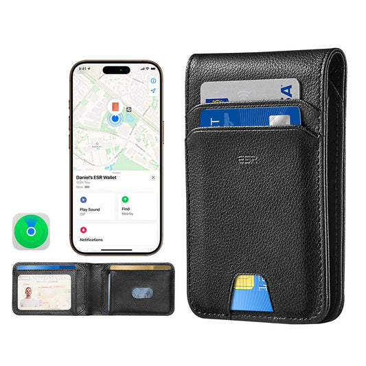 Portafoglio ESR Classic Geo con funzione Find My e Protezione RFID, Nero
