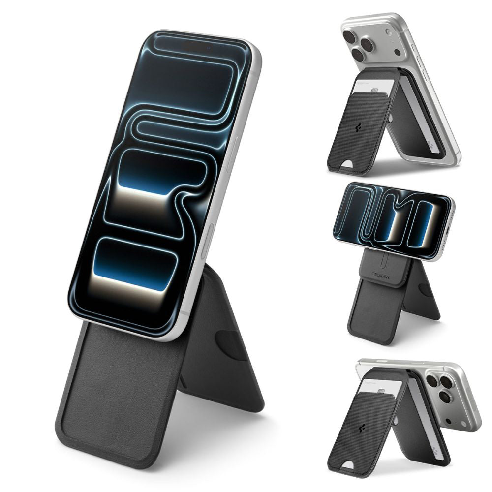 Portafoglio MagSafe, Spigen, Slim Fold Tripod S314-2, Nero