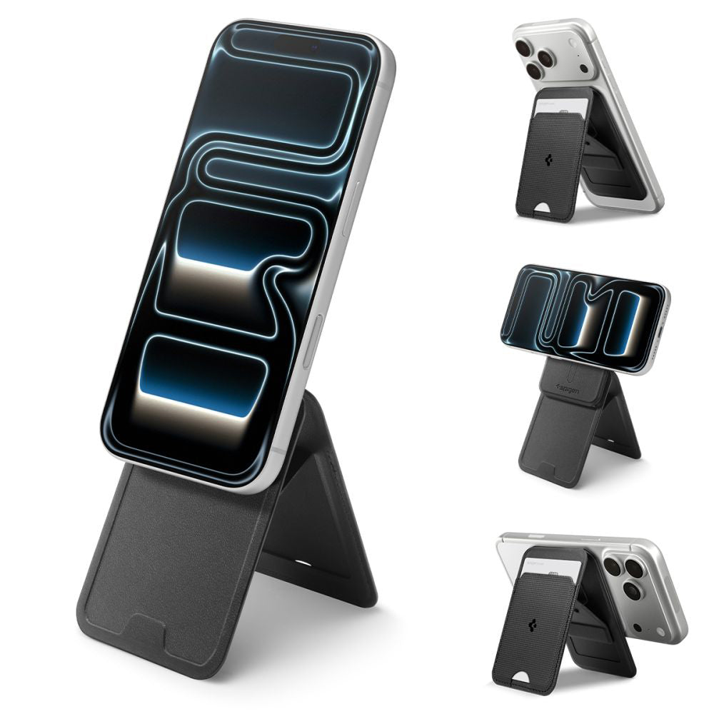 Portafoglio MagSafe, Spigen, Slim Fold Tripod S314-3, Nero