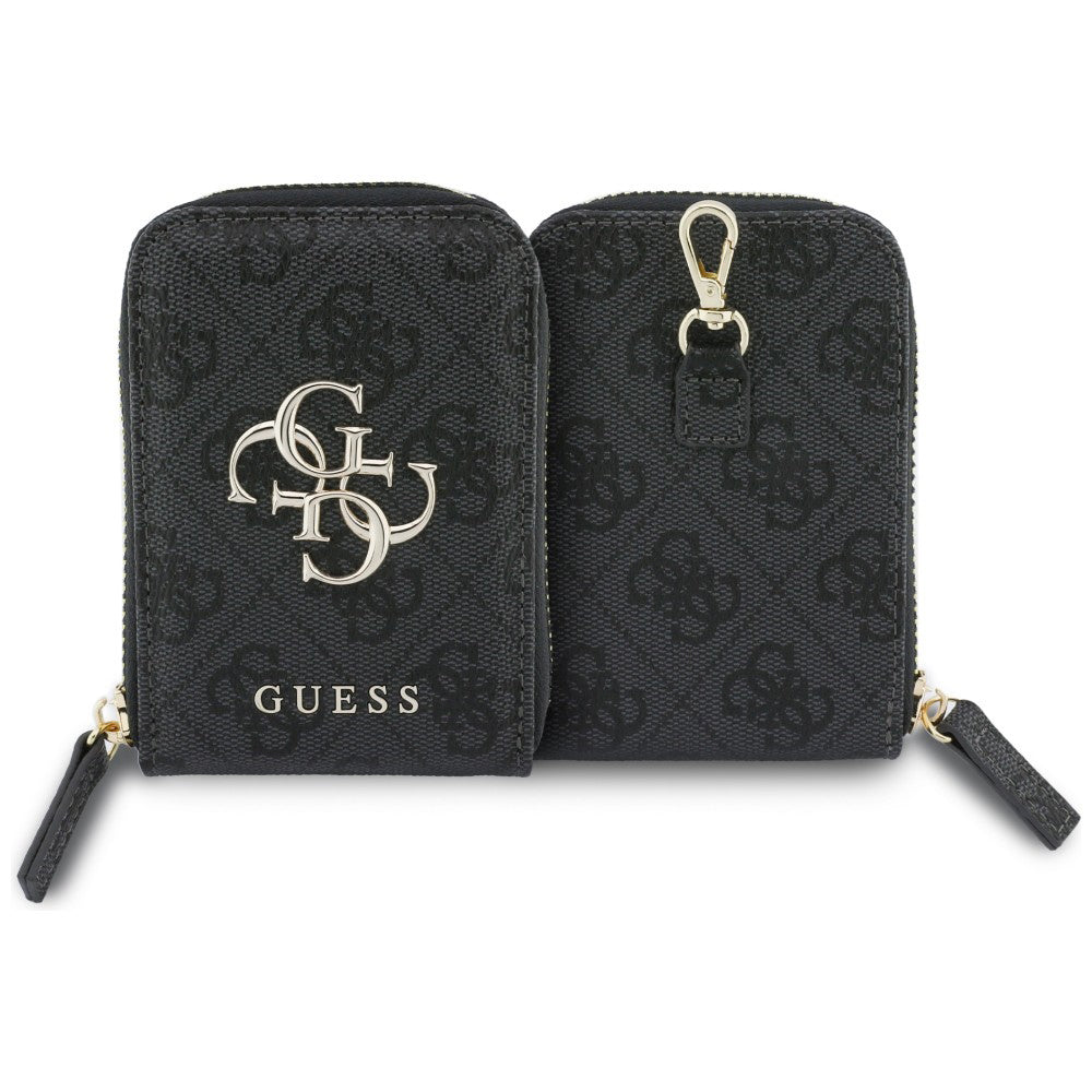 Portafoglio e Laccetto per Telefono Guess 4G Metal Logo, Nero