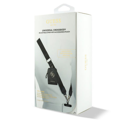 Portafoglio e Laccetto per Telefono Guess 4G Metal Logo, Nero