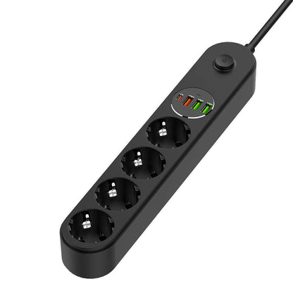 Prolunga ColorWay, 4 x Schuko, Nero