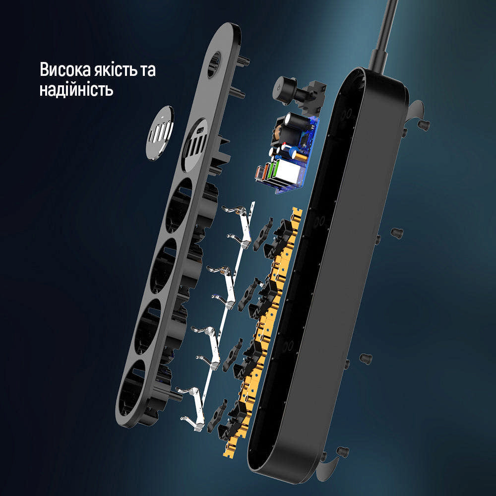 Prolunga ColorWay, 4 x Schuko, Nero