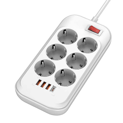 Prolunga ColorWay, 6 x Schuko, Bianco