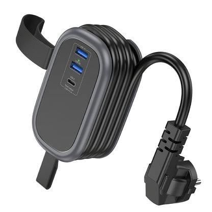 Caricatore di rete HOCO NS6, 2 x USB-A - 1 x USB-C - 1 x Schuko, nero