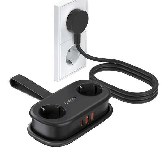 Prolunga Orico APP, 2 x Schuko - 2 x USB-A - 1 x USB-C, Nero
