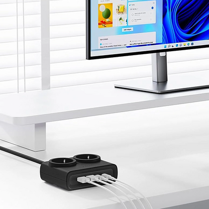 Prolunga Orico PDC25, 2 x Schuko - 2 x USB-A - 2 x USB-C, Nero
