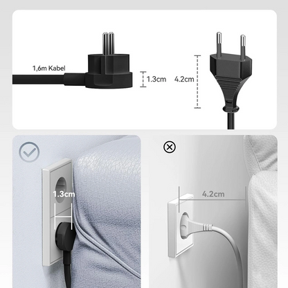 Prolunga Orico PDC25, 2 x Schuko - 2 x USB-A - 2 x USB-C, Nero