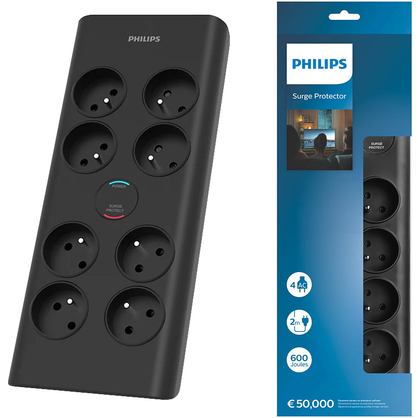 Cavo di prolunga Philips, 8 x Schuko, nero PHIL-SPN7080BA/60 