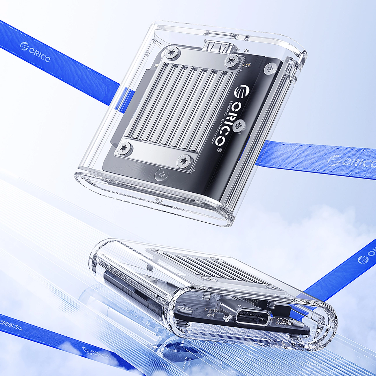 Rack Orico TC20-M2-10G per SSD M.2 NVMe 2230, Trasparente