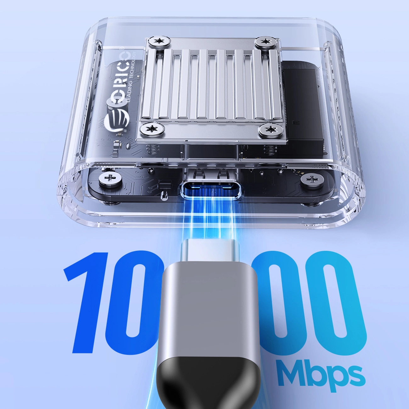 Rack Orico TC20-M2-10G per SSD M.2 NVMe 2230, Trasparente
