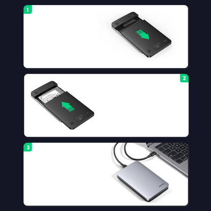 Rack UGREEN CM300 per HDD / SSD SATA 2.5inch, USB 3.1, Grigio