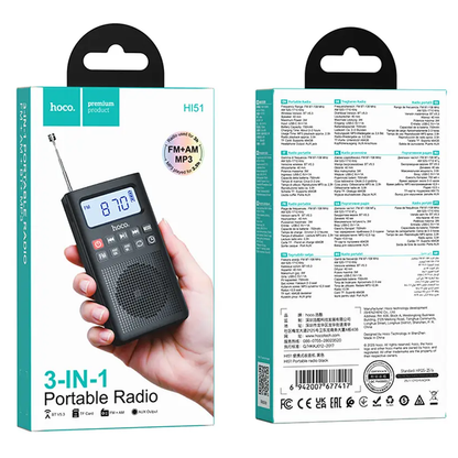 HOCO HI51 Portable Radio, Black