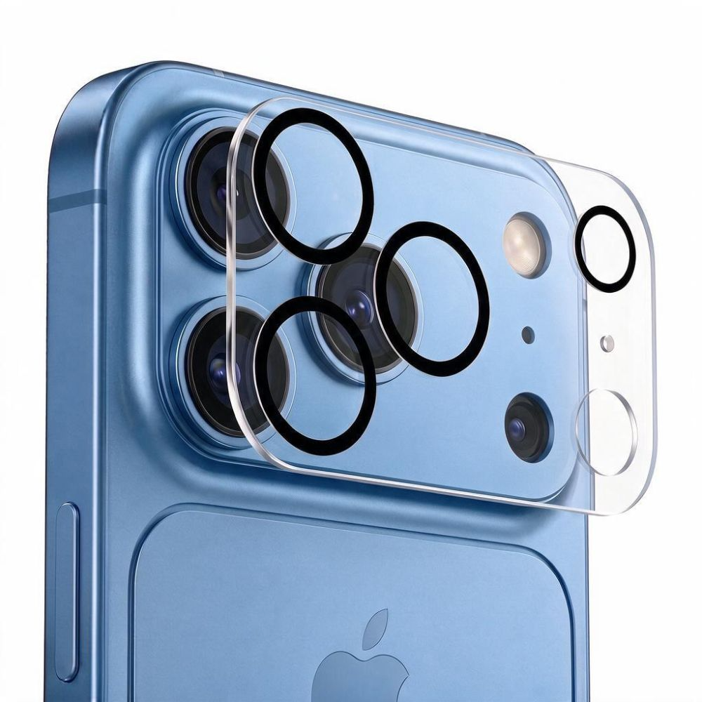 Cornice protettiva per fotocamera posteriore Tech-Protect Cam Fit+ per Apple iPhone 18 Pro, vetro temperato, trasparente