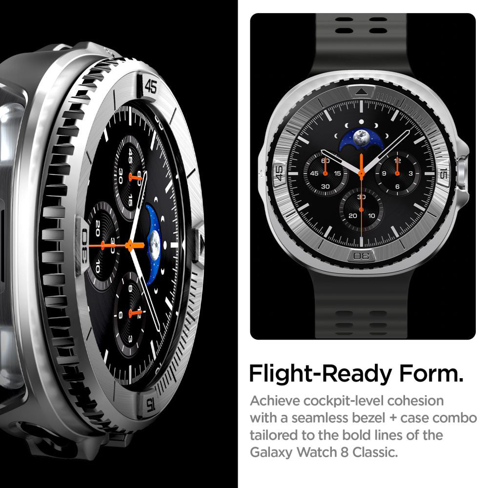 Cornice di Protezione Spigen Tune Pro Pilot per Samsung Galaxy Watch8 Classic, Argento ACS10017