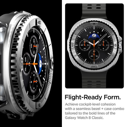 Cornice di Protezione Spigen Tune Pro Pilot per Samsung Galaxy Watch8 Classic, Argento ACS10017